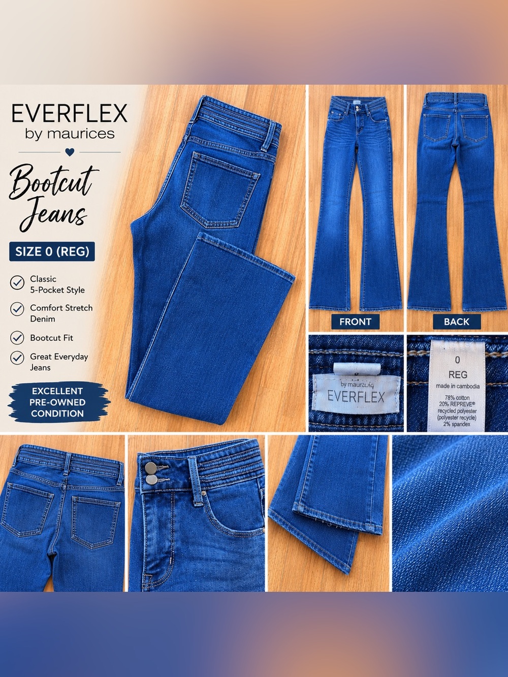 Blue Bootcut Jeans - Flare Fit